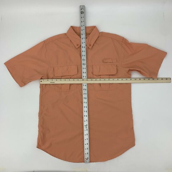 Clearwater Outfitters Fishing Shirt Men's Size M Cantaloupe Short Sleeve Nylon - Picture 4 of 12